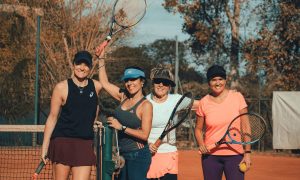 Women playing tennis