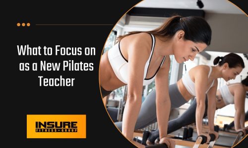What to Focus on as a New Pilates Teacher women performing Pilates exercises on reformer machines in a studio, illustrating focused training and instruction—ideal for new Pilates teachers learning class structure and client engagement.