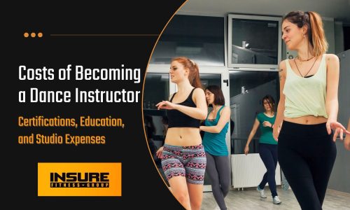 An energetic dance instructor leads a class, illustrating the cost to become a dance instructor, including fees for certification, education, and studio operations, as presented by INSURE FITNESS GROUP.